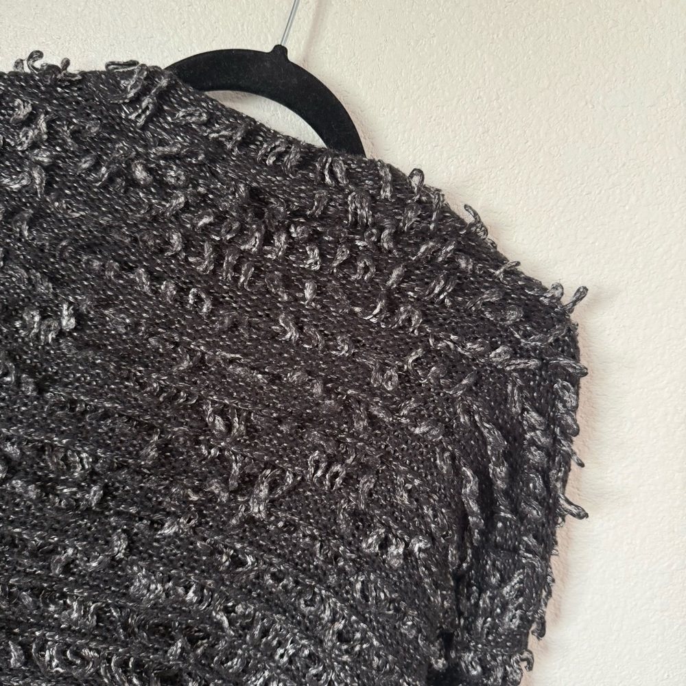 The Great Monster loop knit yarn cardigan sweater Metallic Black 1 Small - Picture 7 of 8